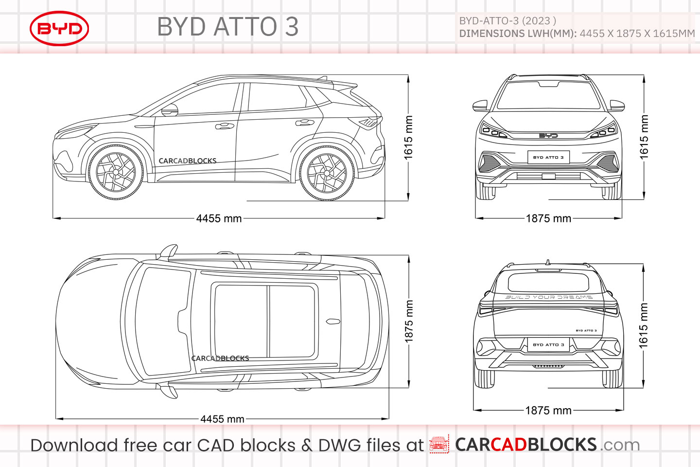 BYD Atto 3 Free CAD block, DWG Model