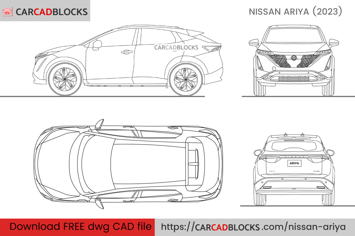 Nissan Ariya Free CAD block, DWG File
