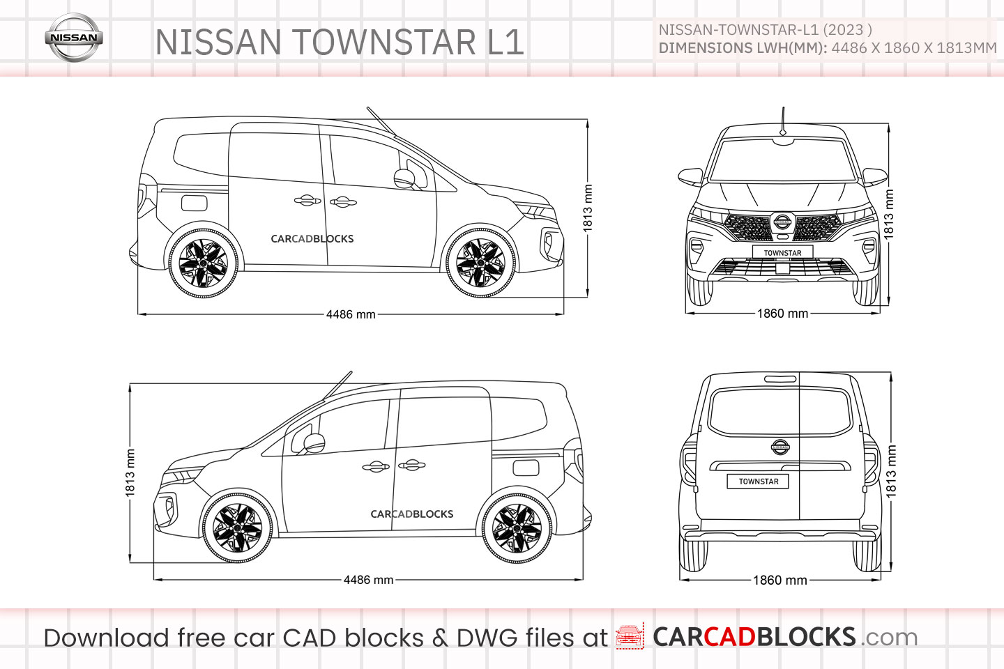 Nissan Townstar L1 Free CAD block, DWG Model